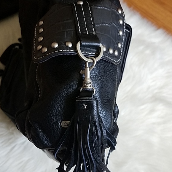 Charlie Lapson Lather Tote Black - Picture 3 of 5